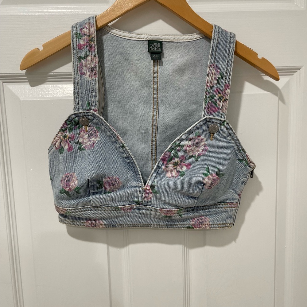 Floral Denim Crop Top